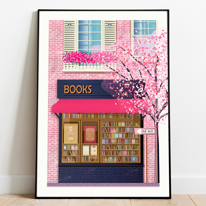 Bookstore, Bookshop PRINTABLE Art, Book Club Gift, Reading Corner, Reading Room Decor, Bookshelf Decor, Book Lover Gift, DIGITAL DOWNLOAD