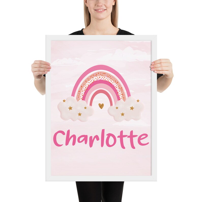 Pink Rainbow Name PRINT Personalized Baby Name Wall Art Etsy
