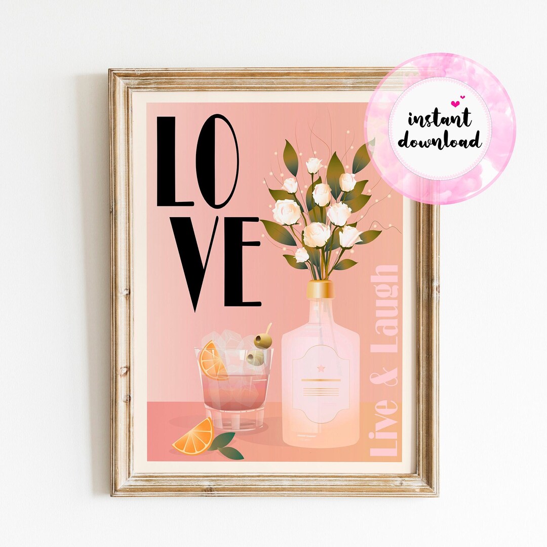 Love Quote Art PRINTABLE Blush Pink Wall Art Love Sign Love Etsy