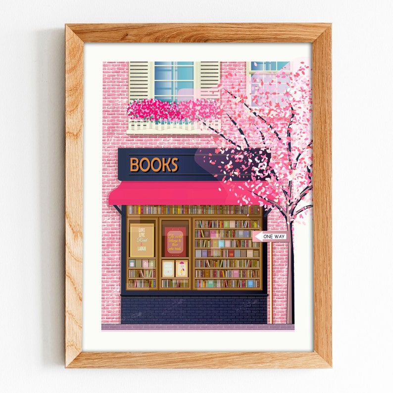 Bookstore, Bookshop PRINTABLE Art, Book Club Gift, Reading Corner, Reading Room Decor, Bookshelf Decor, Book Lover Gift, DIGITAL DOWNLOAD