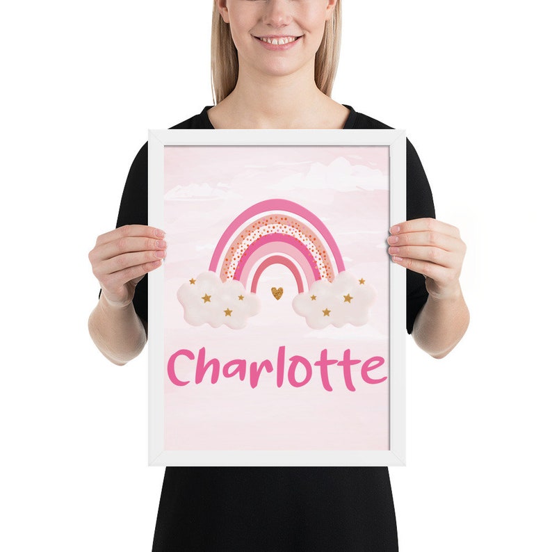 Pink Rainbow Name PRINT Personalized Baby Name Wall Art Etsy