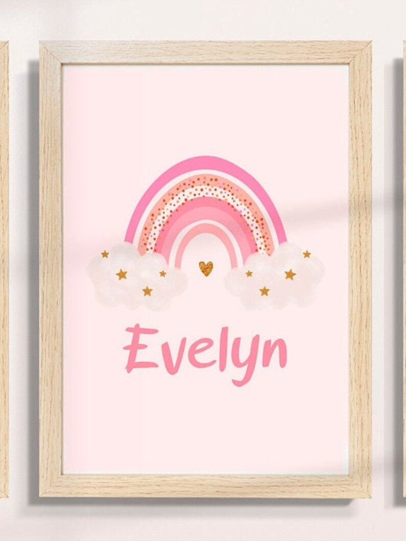 Rainbow Name PRINTABLE Personalized Baby Name Wall Art Etsy