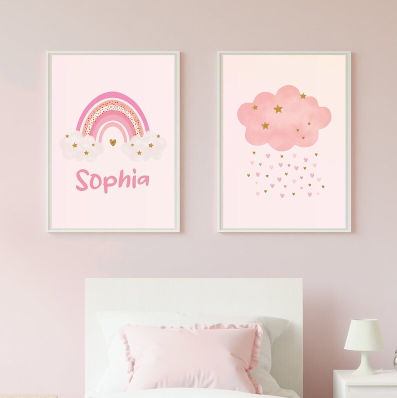 Personalized Baby Name Wall Art Set of 3 Nursery PRINTABLES Etsy