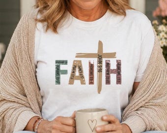 Faith Scripture T-Shirt, Christian Bible Verse Tee, Cross Shirt, Gift for Women of Faith, Religious Sweatshirt, Church Shirt Women