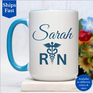 Custom Nurse Gift, Nurse Coffee Mug, Medical Insignia, RN Gifts, Personalized Nurse Mug, Nurse Appreciation Cup, RN Grad Gift for Nurse Gift