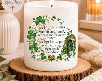 Irish Blessing Candle, New Home Gift, Housewarming Gift, Realtor Closing Gift, First Home Gift, Irish Cottage Decor, Celtic Blessing Gift