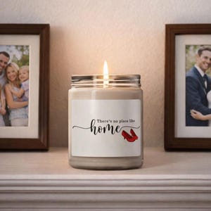 There's No Place Like Home Scented Candle, Wizard Of Oz Candle, Ruby Red Slippers Candle, Housewarming Gift, Meditation Candle, Missing Home