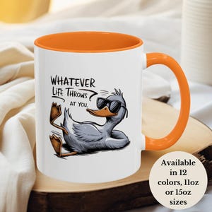 MissDaisy Funny Duck Coffee Mug - 11oz Ceramic Sarcastic Humor Cup Gift For Coworkers & Friends