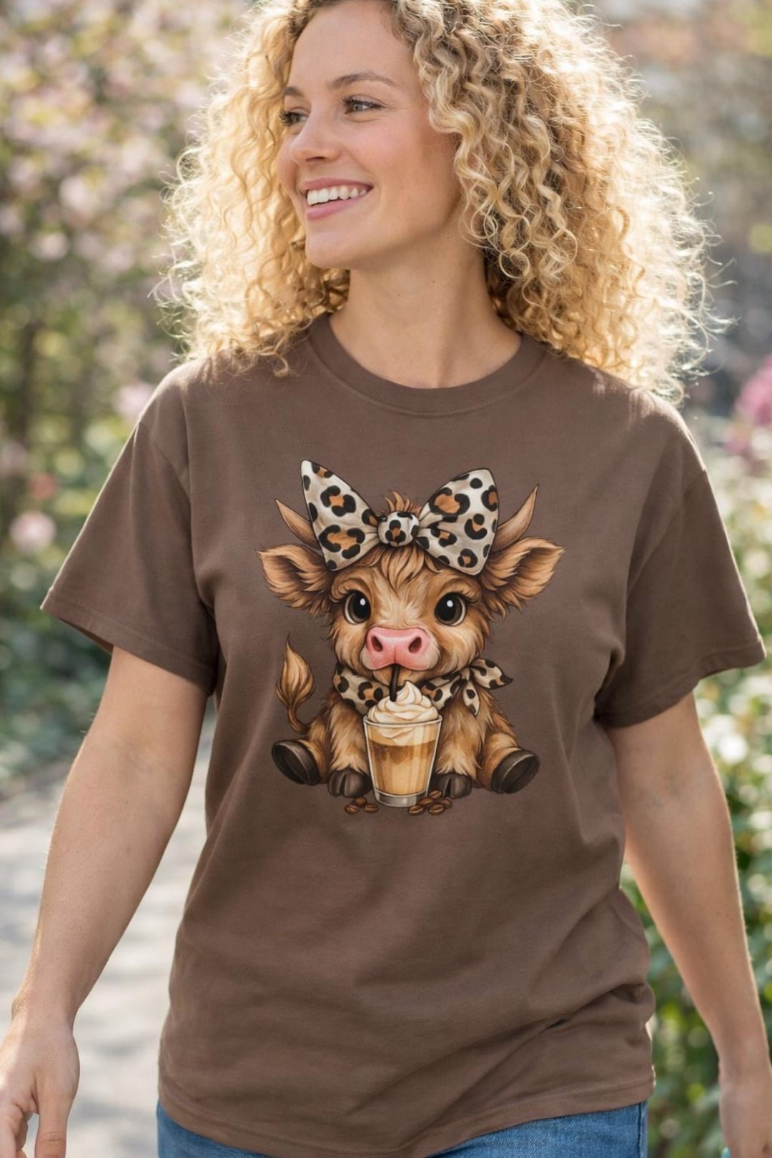 Leopard Highland Cow T-Shirt
