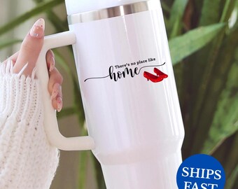 There's No Place Like Home 40oz Tumbler With Handle Lid & Straw Wizard Of Oz Ruby Red Slipper Nostalgia Housewarming Gift Dorothy Travel Mug