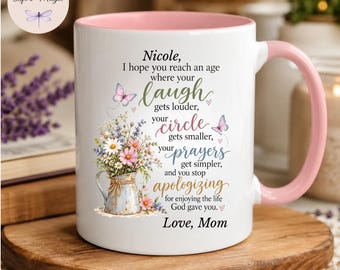 Personalized Coffee Mug, Gift for Daughter from Mom, Christian Encouragement Keepsake for Women, Inspirational Birthday Retirement Present