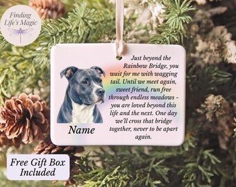 Custom Watercolor Pet Memorial Ornament From Photo | Rainbow Bridge Keepsake | Personalized Pet Loss Gift | Dog Cat Any Pet | Sympathy Gift