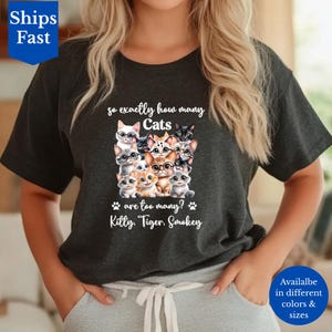 Personalized Funny Cat T-Shirt, Custom Cat Names, Cute Cat Lover Gift for Cat Moms & Dads Adorable Cat Shirt for Pet Owners Crazy Cat Lady