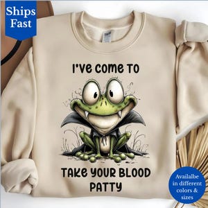 Funny Phlebotomist Sweatshirt, Vampire Frog Hoodie, Blood Draw Nurse Gift, Personalized Medical Humor Sweatshirt, Halloween Nurse Sweater