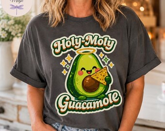 Holy Moly Guacamole Shirt, Funny Christian Avocado Tee, Cute Faith Humor Gift, Comfort Colors 1717, Food Pun Tote Bag, Funny Gift For Her