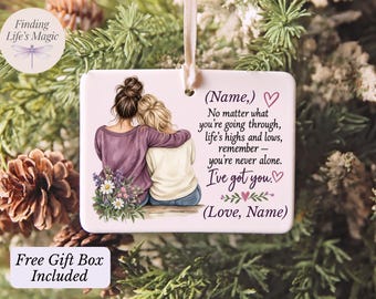 Personalized Best Friend Ornament No Matter What I've Got You Friendship Ornament Gift for Best Friend Watercolor Keepsake Custom Name BFF