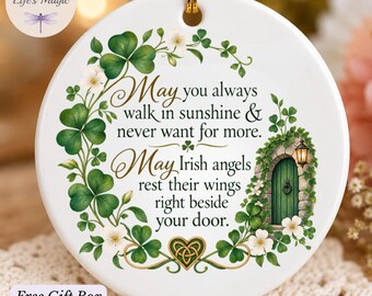 Irish Blessing Ornament, New Home Gift Keepsake, Housewarming Ornament, Realtor Closing Gift, First Christmas Ornament, Irish Cottage Decor