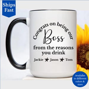 Personalized Boss Mug, Funny Custom Coffee Mug, Boss Appreciation Gift, Office Humor Mug, Boss Gift From Co-Workers, Gag Gift Mug for Boss