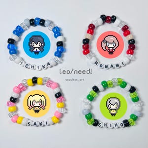Leo/need L/N Beaded Kandi Bracelets / Ichika, Saki, Honami Leo/need L/N Beaded Kandi Bracelets / Ichika, Saki, Honami