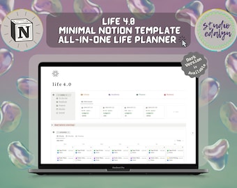 LIFE 4.0 || Minimal Notion Template || All-In-One Life Planner || StudioEdalyn