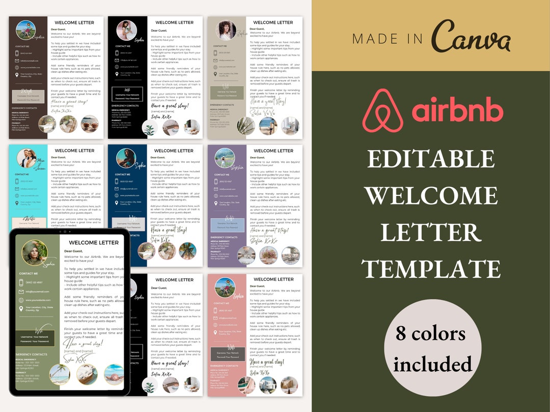 Airbnb Letter Template, Editable Canva Guide, Airbnb