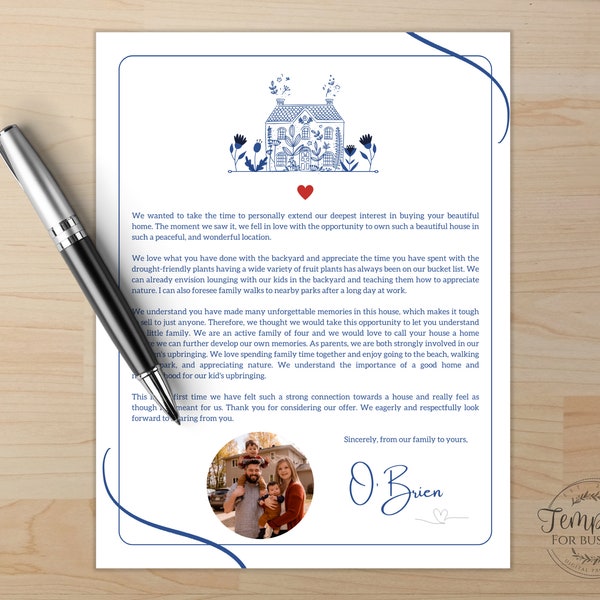 love letter paper design pdf Modern Home Purchase Offer Letter Template, Printable Home Buyer Letter, Letter to Home Seller Template, Grand Style Home Offer Letter