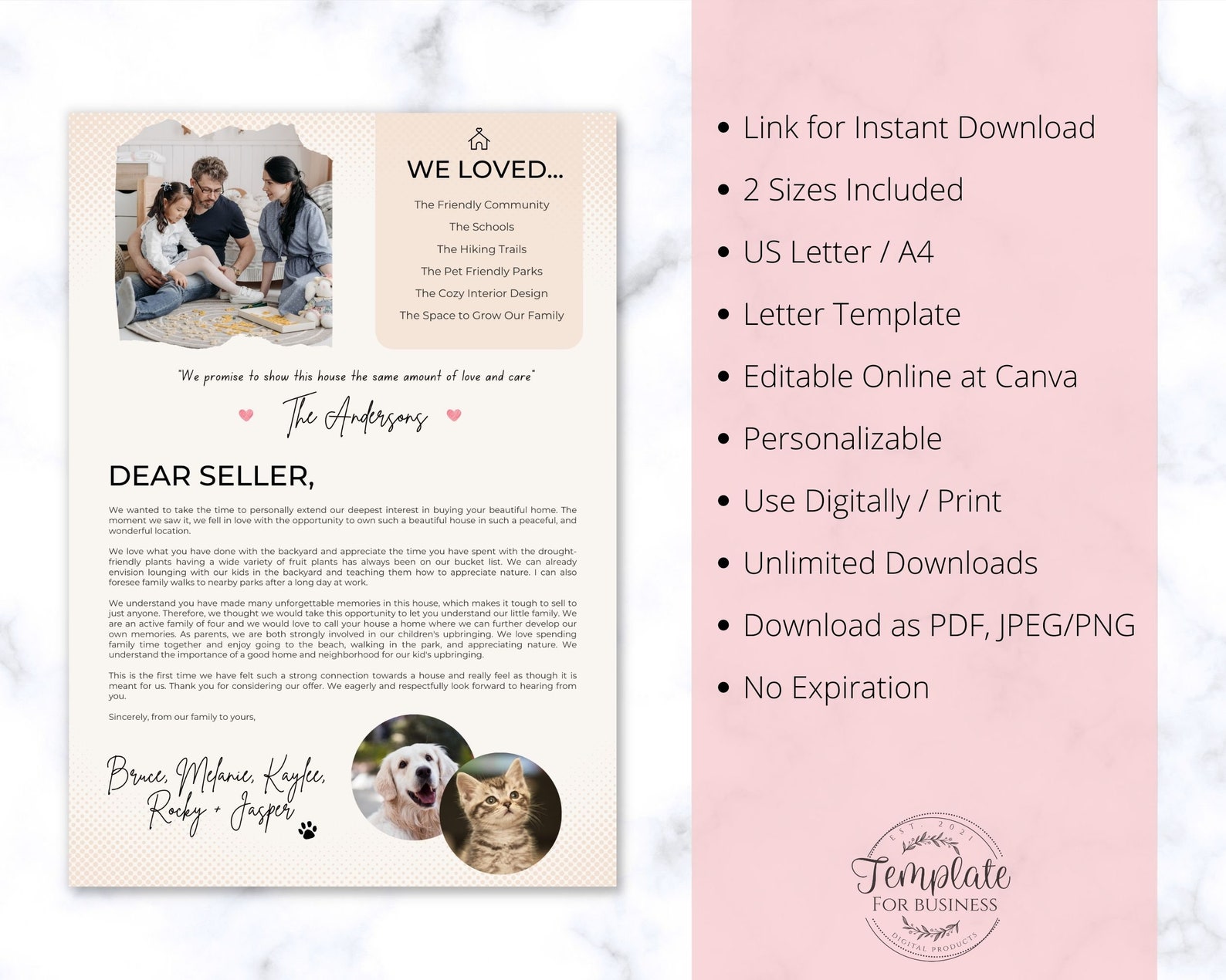 Home Purchase Offer Letter Template Printable Home Buyer - Etsy