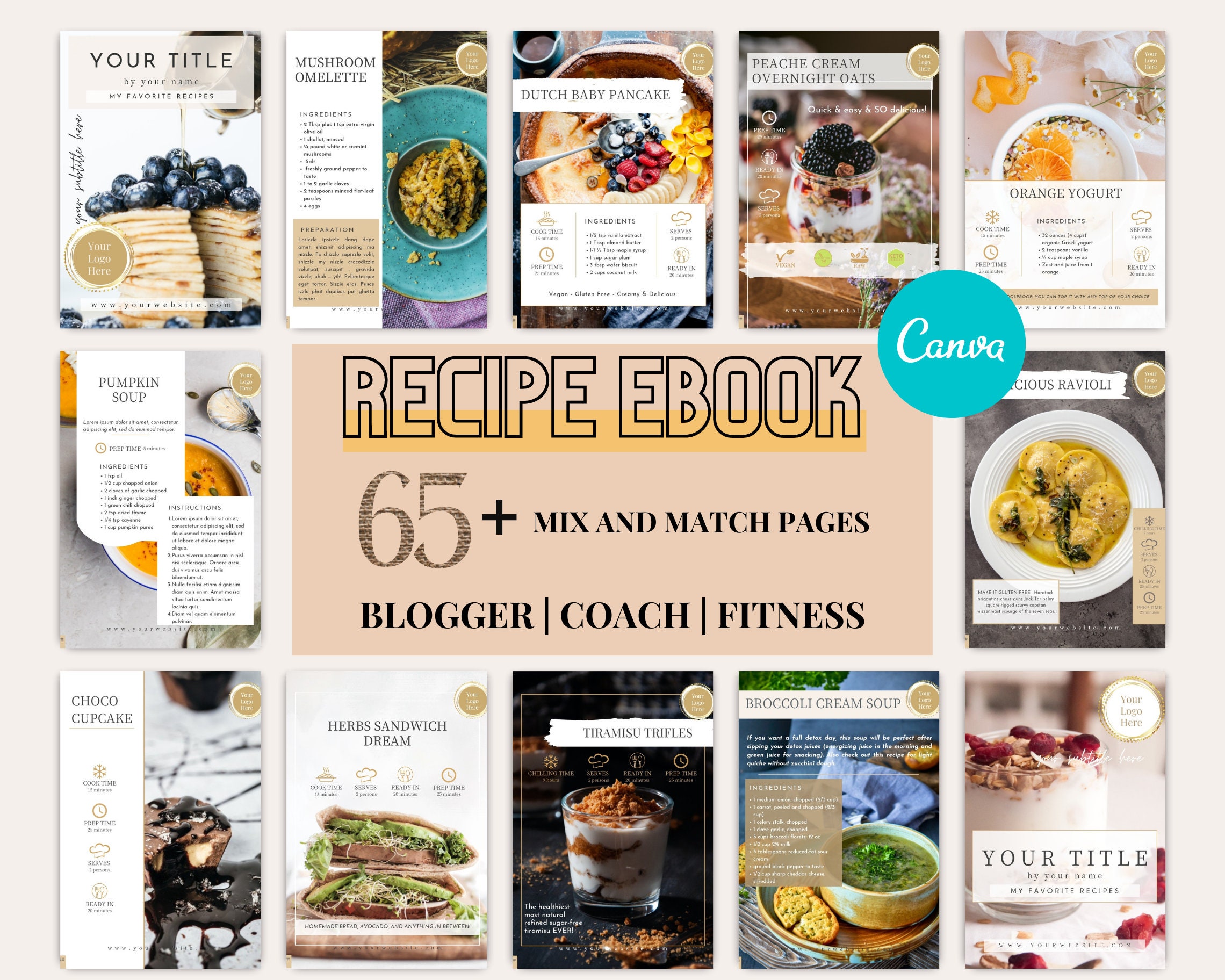coding templates: free code snippets for html, css,... Recipe Book Template for Canva Recipe Ebook Cookbook Template Recipe ...