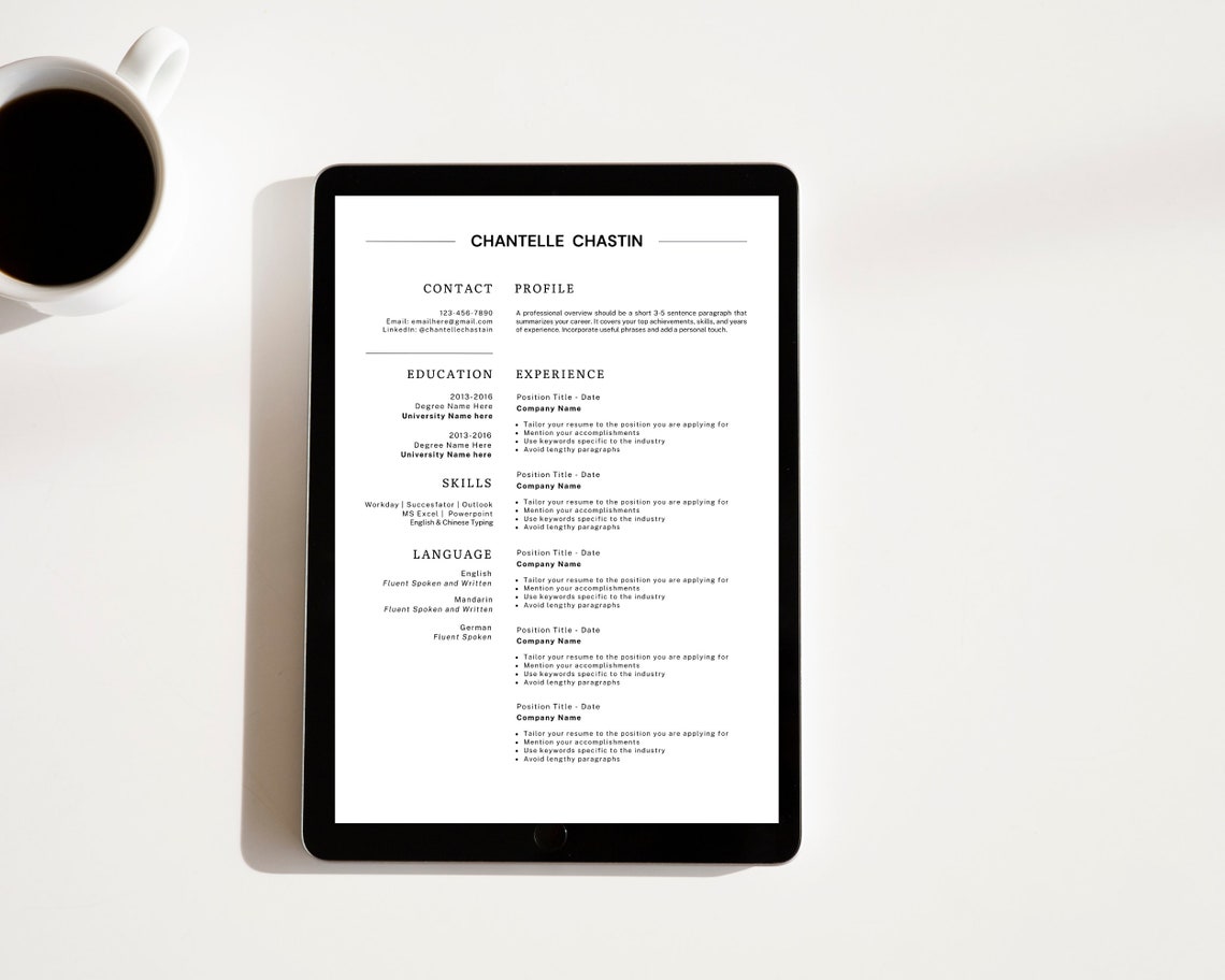 Clean Modern Resume, CV Resume Template, Professional Resume Template ...