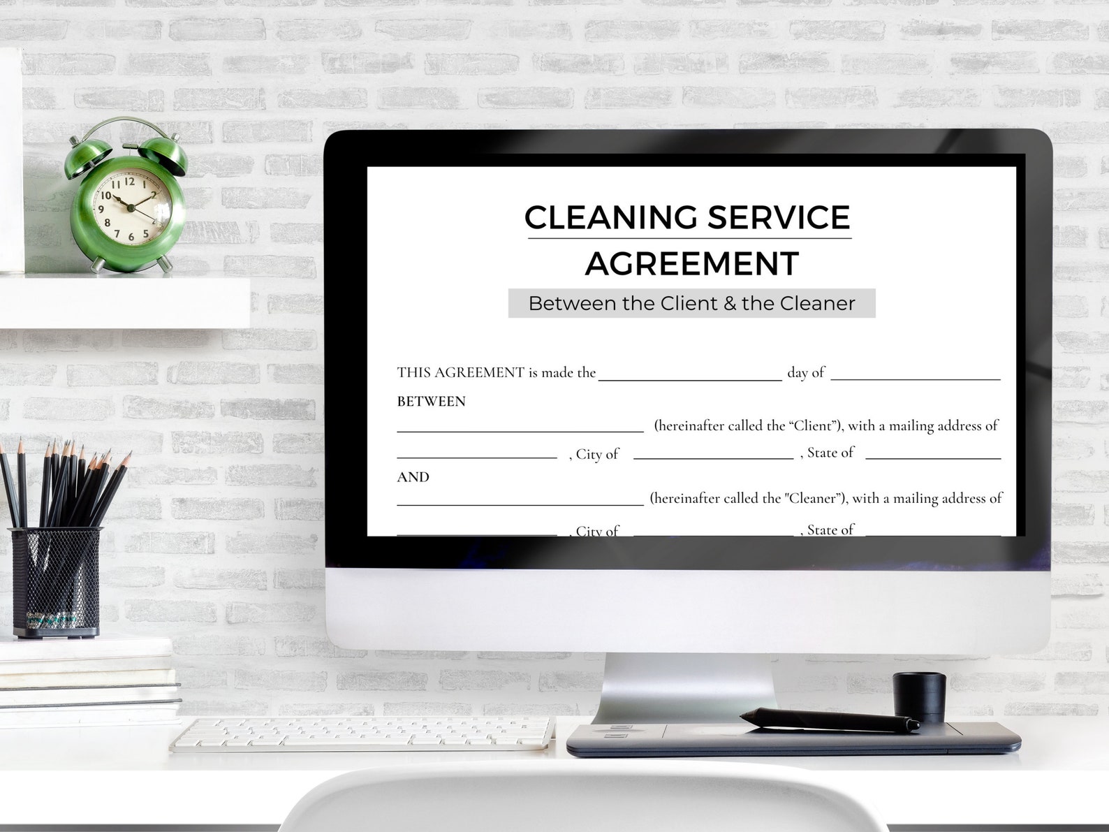 Airbnb Cleaning Service Contract, Editable Cleaning Service Agreement