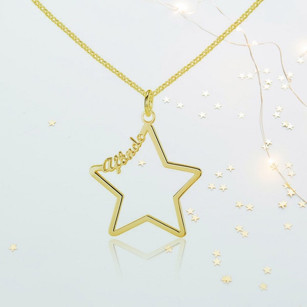 Personalised Star Name Necklace Gold 925 Sterling Silver 18k Rose Gold Jewellery Birthday Gift for Girl • CocoRox 138