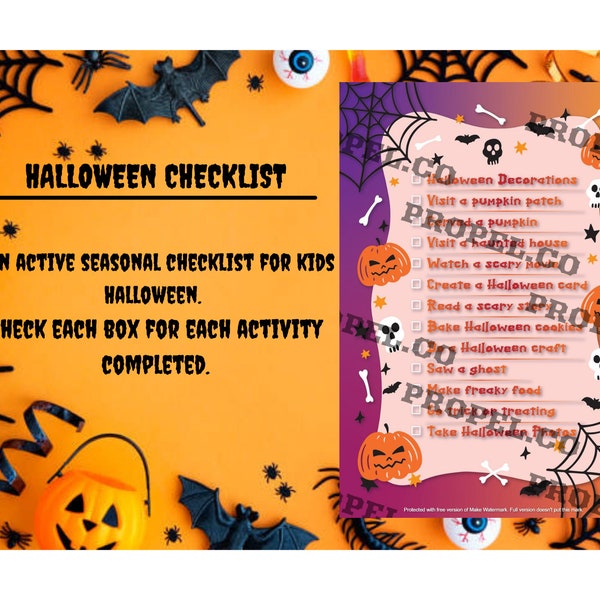 Halloween Check List, Halloween Fun, Printable, Halloween Planning 2021,  Digital Download