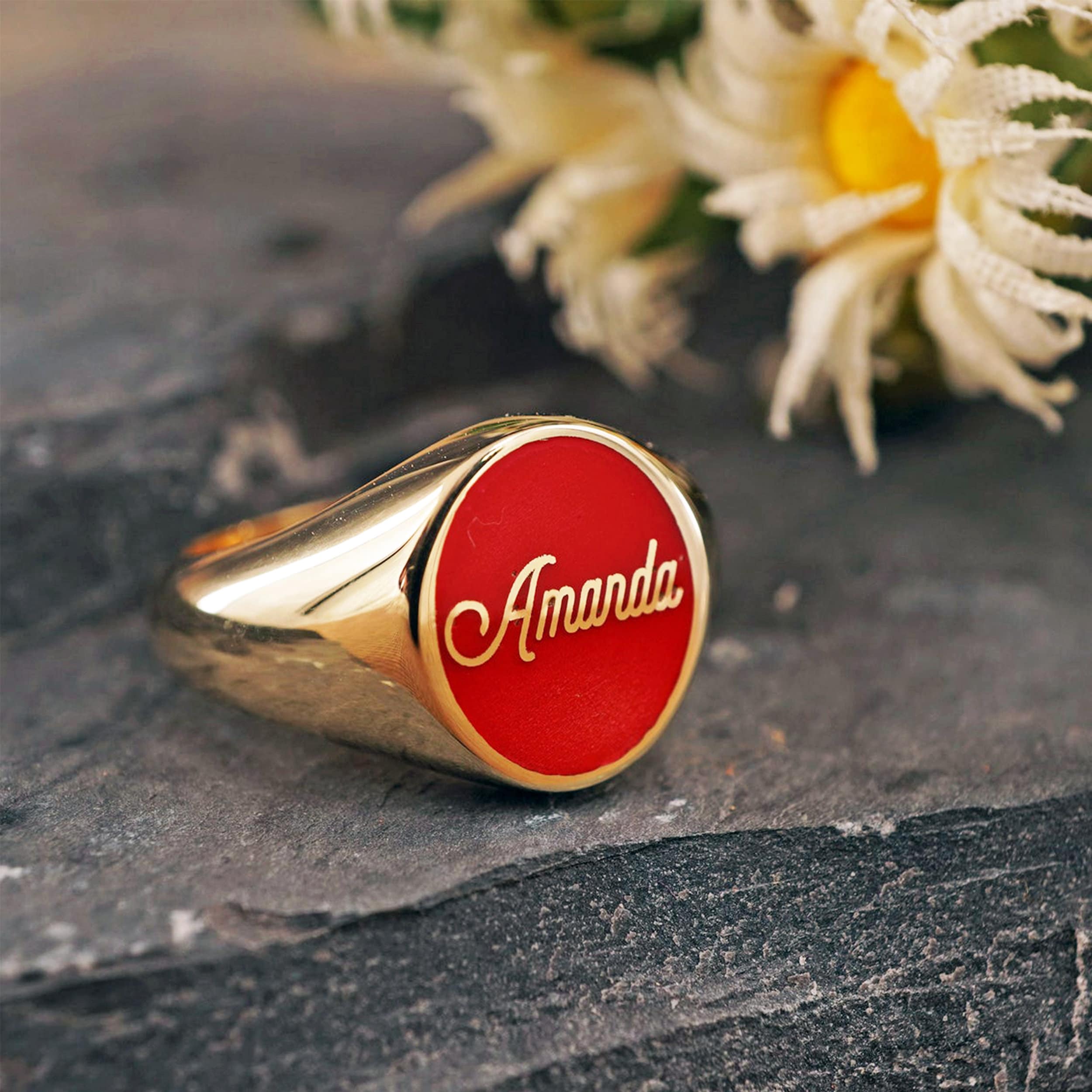 Gold and enamel rings sale
