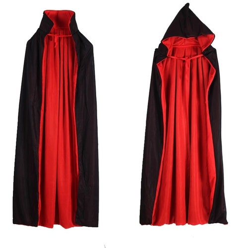Halloween Vampire Dracula Costume Red/black Cape Adult - Etsy