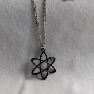 Atom Necklace/Black Atom Science Pendant/Great for Biology, Science, Universe Loving Friends and Teachers.