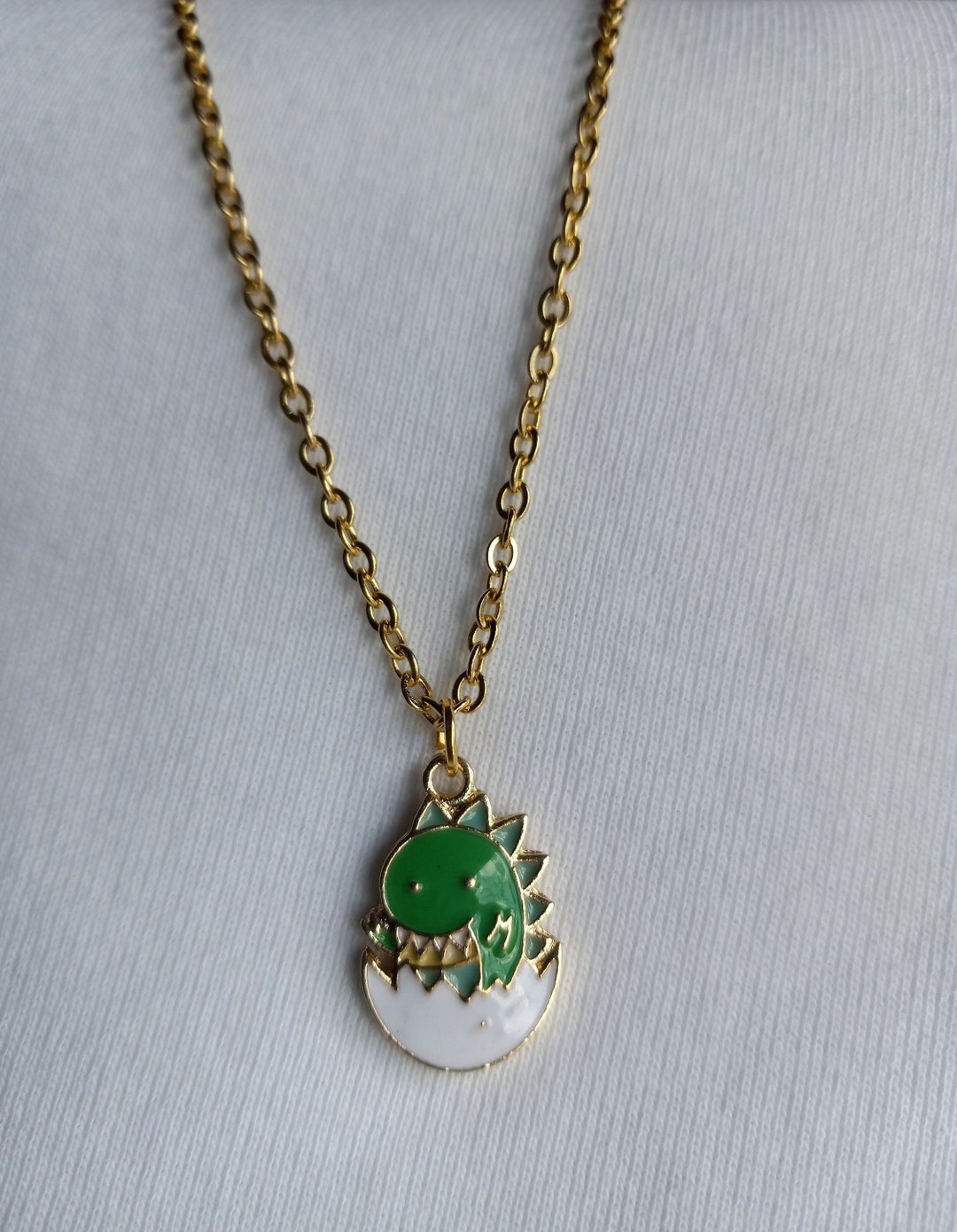 Dinosaur Pendant Necklace Versatile Hip hop Steampunk Pendant, Green