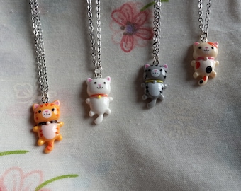 Four Cute Resin Kitten Pendants/Four Cute Resin Kitten Necklaces/Kitten Lover Gift