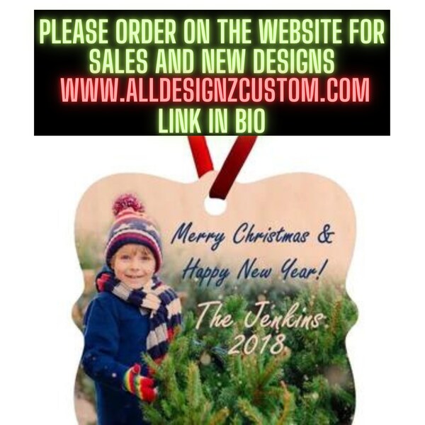 Double Sided Custom Photo Christmas Ornaments