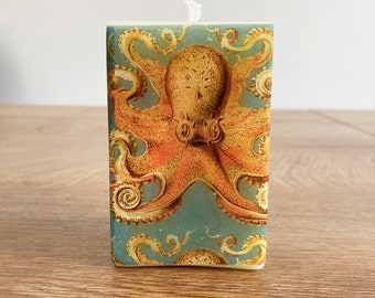 Octopus Theme Candle (Made from Beeswax)