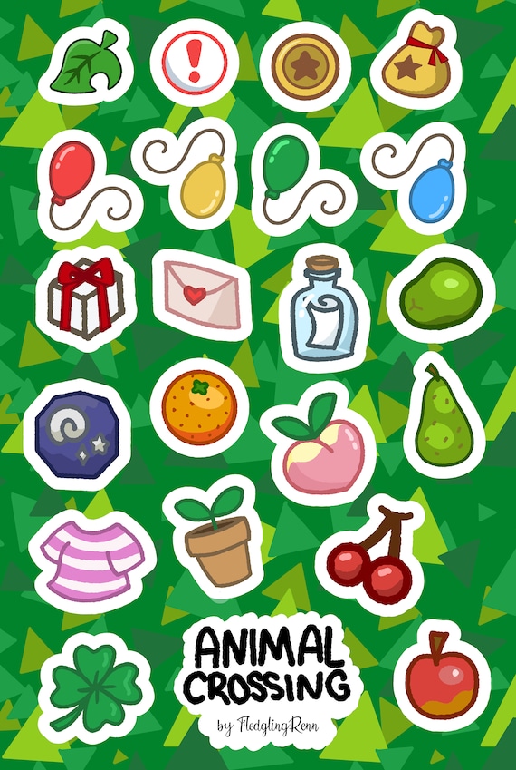 ACNH Inspired Sticker Sheet Etsy