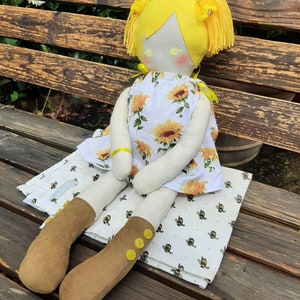 Sunnie - OOAK Fabric Rag Doll