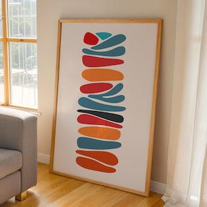 Abstract Organic Shapes Art Print: Mid-Century Modern Boho Decor (Digital Download)