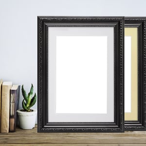 Ornate Swept Black Shabby Chic Traditional Mounted Bespoke A1 A2 A3 A4 A5 Black Frame /Poster Frame/ Ornate Antique Frame