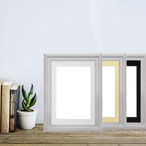 Ornate Swept White Shabby Chic Traditional Mounted Bespoke A1 A2 A3 A4 A5 White Frame /Poster Frame/ Ornate Antique Frame