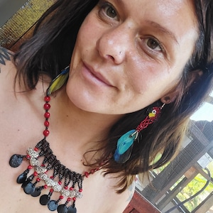natural seeds necklace shipibo jungle tribal wear
