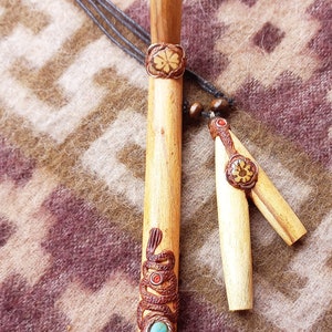 tepi kuripi set palo santo turquase stone and ayahuasca capi piece snake image 4