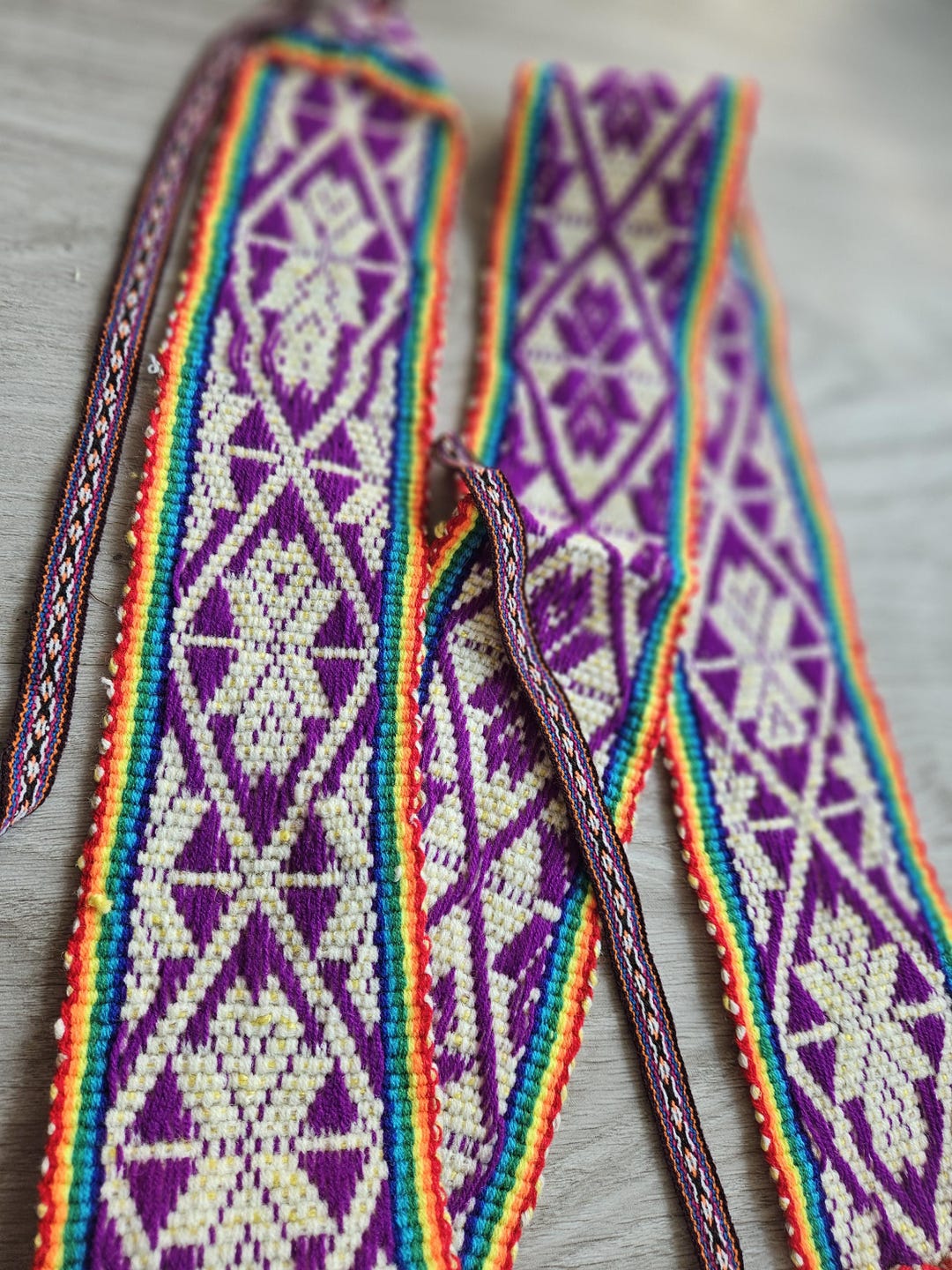Handwoven Chumpi Protection Belt Andean Symbology Ceremonial Use Wool ...