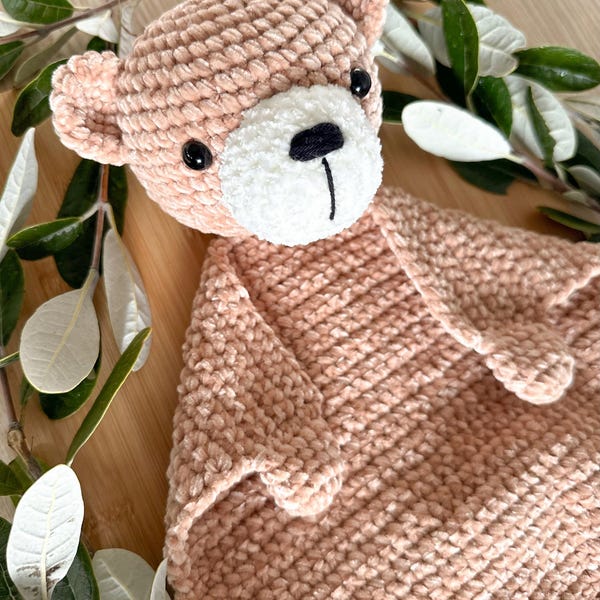 Bear Snuggly Crochet Pattern: Cuddly Toy Lovey (Digital File) - English