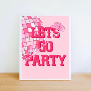 Let’s Go Party Western Disco Barbie Print