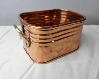 Maceta Hosley Vtg 1992 de latón martillado acanalado con acabado de cobre BAC-13 India